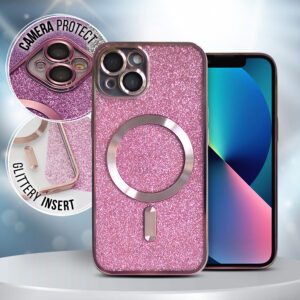 Magsafe Chrome Glitter iPhone 13 6,1' pink 5900495230591