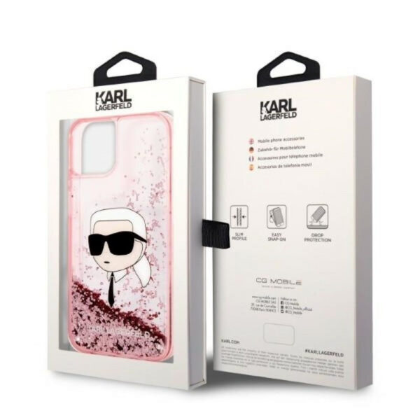 Karl Lagerfeld iPhone 14 Pro Max 6,7' KLHCP14XLNCHCP hardcase Liquid Glitter NFT Choupette Head pink 3666339086992