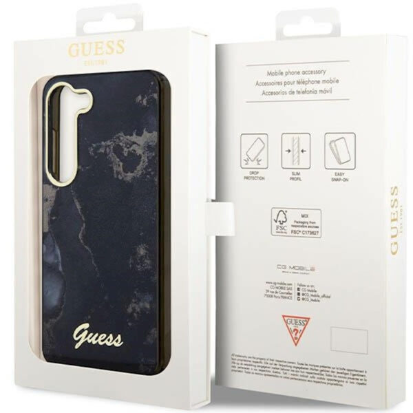 Guess Samsung S23 Ultra GUHCS23LHTMRSK HC IML Golden Marble black 3666339117368