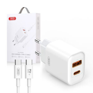 Charger XO CE12 PD QC 3.0 20W 1x USB 1x USB-C + cable USB-C - USB-C white 6920680844395