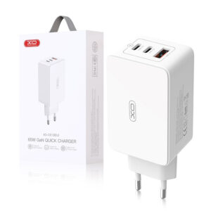 Charger XO CE13 PD QC 3.0 65W 1x USB 2x USB-C white 6920680844272