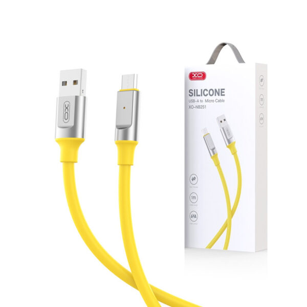 Cable XO NB251 USB - microUSB 1,0 m 6A yellow 6920680844722