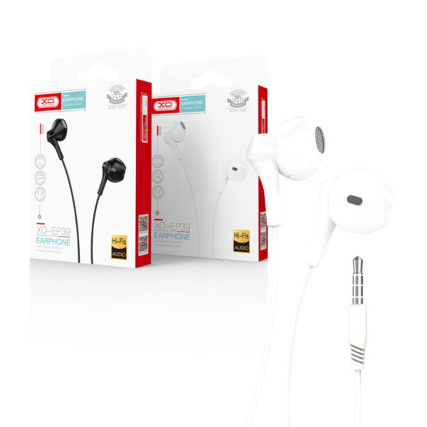 Wired earphones XO EP39 jack 3,5mm white 6920680877942