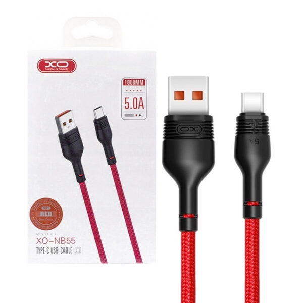 Cable USB XO NB55 - USB-C 1,0 m 5A red 6920680899760