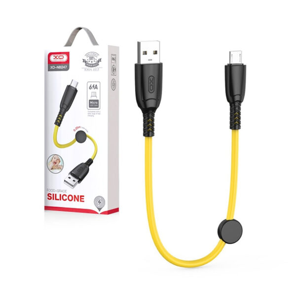 Cable USB XO NB247 microUSB 0,25 m 6A yellow 6920680839926