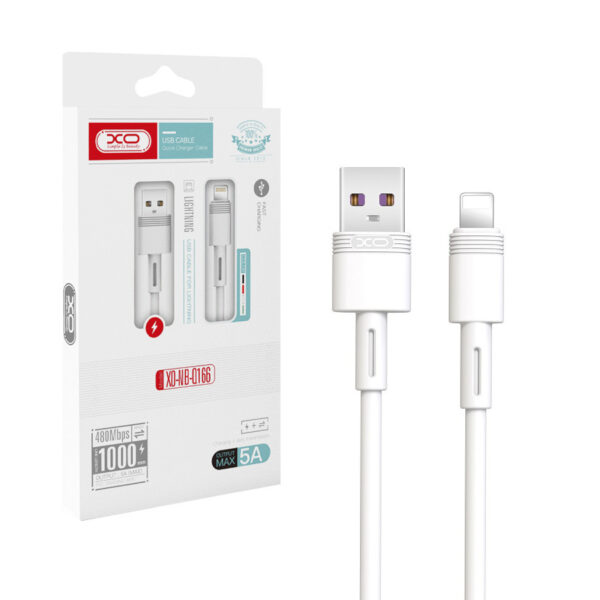 Cable USB XO NB-Q166 - Lightning 1,0 m 5A white 6920680875450