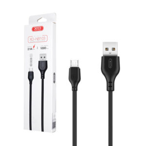 Cable USB XO NB103 - microUSB 1,0 m 2,1A black 6920680862726