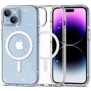 BACK CASE HIGH QUALITY FLEXAIR HYBRID MAGSAFE IPHONE 15 GLITTER CLEAR 9490713936313