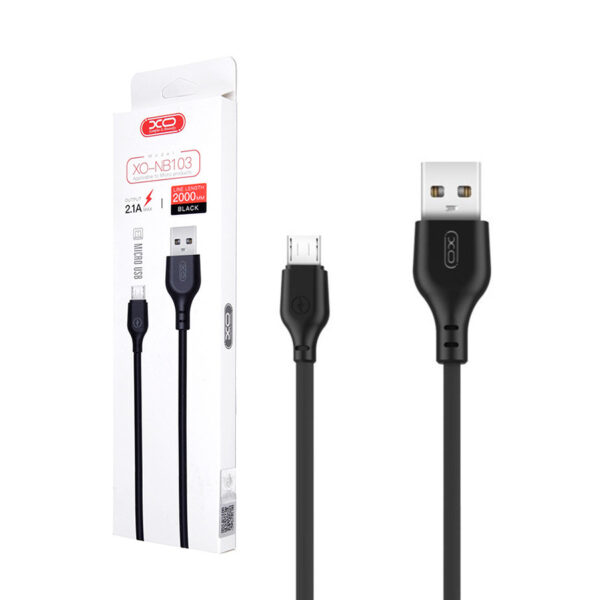 Cable USB XO NB103 - microUSB 2,0 m 2,1A black 6920680862788