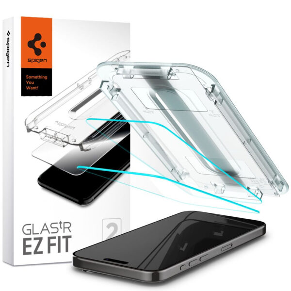 TEMPERED GLASS SPIGEN GLAS.TR ”EZ FIT” 2-PACK IPHONE 15 PRO MAX CLEAR 8809896751964