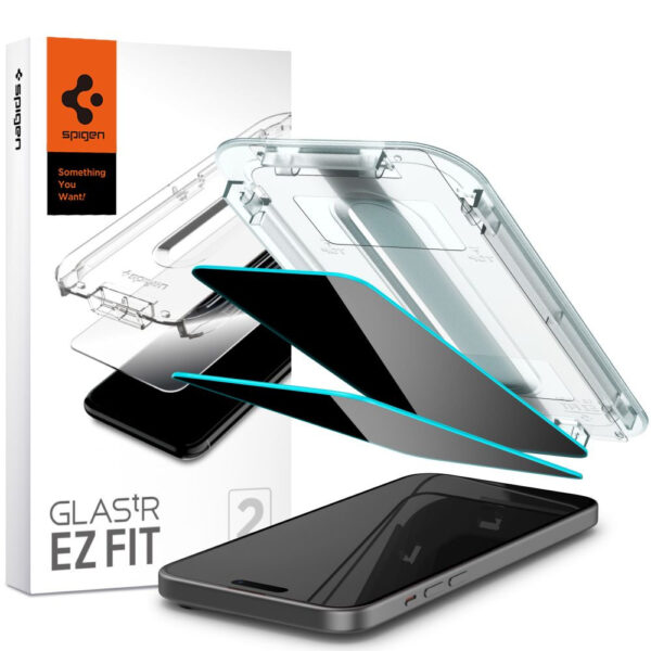 SPIGEN GLAS.TR ”EZ FIT” 2-PACK IPHONE 15 PLUS PRIVACY 8809896752084