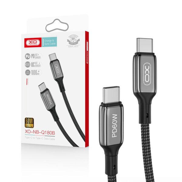 Cable USB-C XO NB-Q180B - USB-C 1,0m 60W black 6920680877966