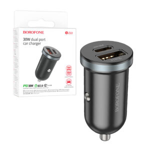 Car charger Borofone BZ22 Scenery USB + Type C QC 3.0 PD 30W black 6941991105180