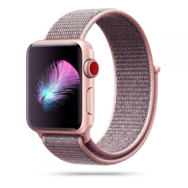 SMART WATCH BAND NYLON APPLE WATCH 4 / 5 / 6 / 7 / 8 / SE (38 / 40 / 41 MM) PINK SAND 0795787713693