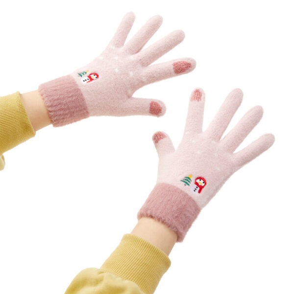 Winter touch gloves Snowman pink 5907769307874