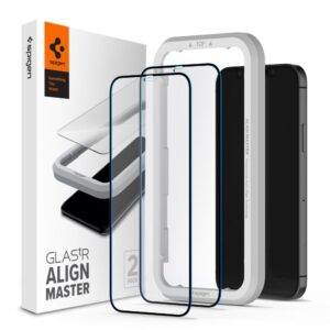 TEMPERED GLASS SPIGEN ALM GLASS FC 2-PACK IPHONE 12/12 PRO BLACK 8809710757127