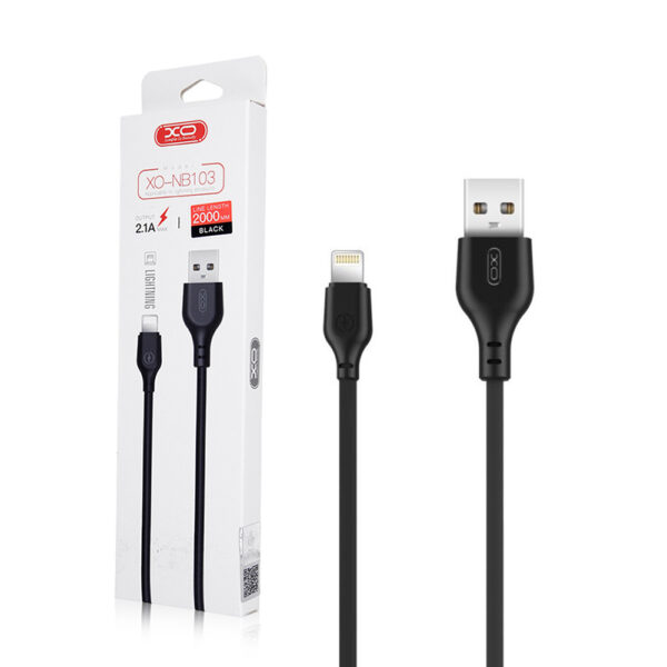 Cable USB XO NB103 - Lightning 2,0 m 2,1A black 6920680862764