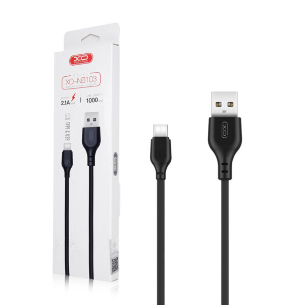 Cable USB XO NB103 - USB-C 1,0 m 2,1A black 6920680862740