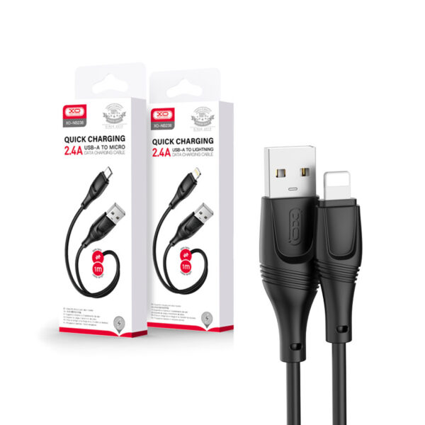 Cable XO NB238 USB - Lightning 1,0 m 2,4A black 6920680838653