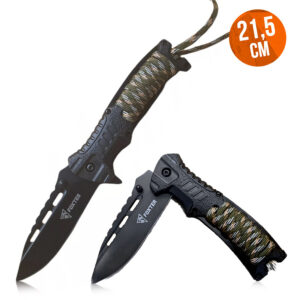 Automatic pocket knife 21.5 cm with fire starter