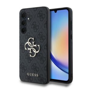 Guess Samsung Galaxy A35 GUHCSA354GMGGR HC PU big 4G metal logo black 3666339259563