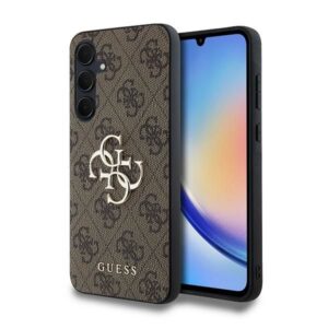 Guess Samsung Galaxy A35 GUHCSA354GMGBR HC PU big 4G metal logo brown 3666339259600