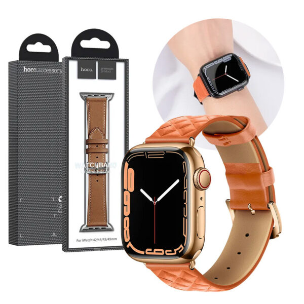 HOCO strap to Apple Watch 38/40/41mm Elegant leather WA18 orange 6931474794925