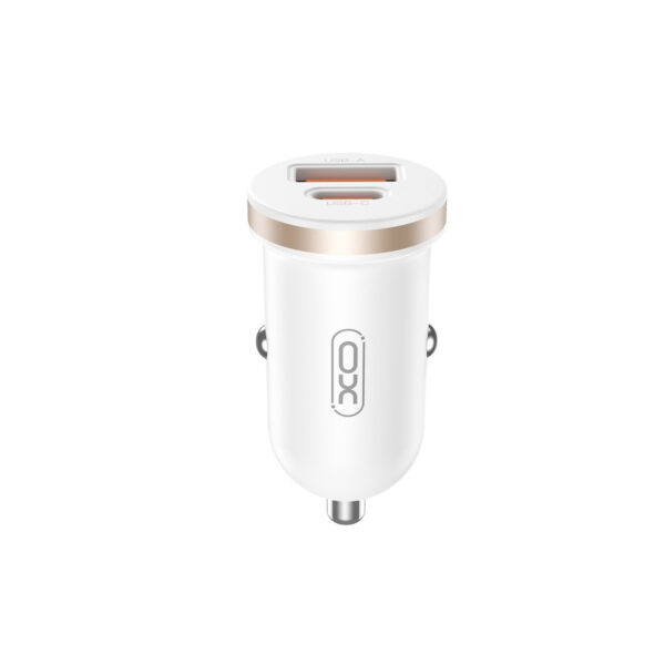 Car charger XO CC56 PD 30W QC 1x USB 1x USB-C white 6920680848225