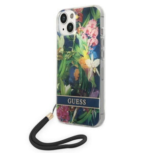 Guess iPhone 14 (6.1') GUOHCP14SHFLSB HC PC/TPU Flower Cord blue 3666339093952