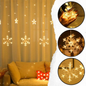 Icicle curtain 135 LED snowflakes and stars SF191230WW