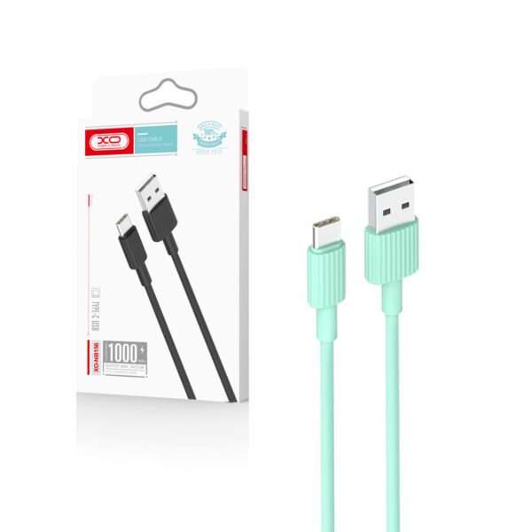 Cable USB XO NB156 - USB-C 1,0 m 2,4A green 6920680871872