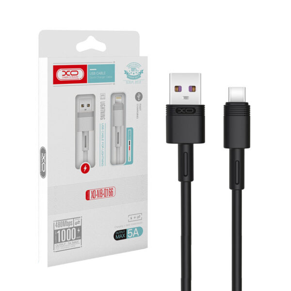 Cable USB XO NB-Q166 - USB-C 1,0 m 5A black 6920680875481