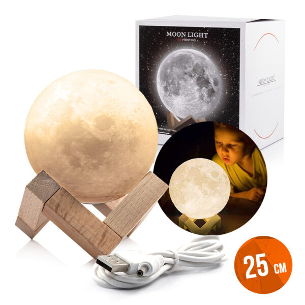 MOON LED LIGHT 3D 25CM MOONLIGHT