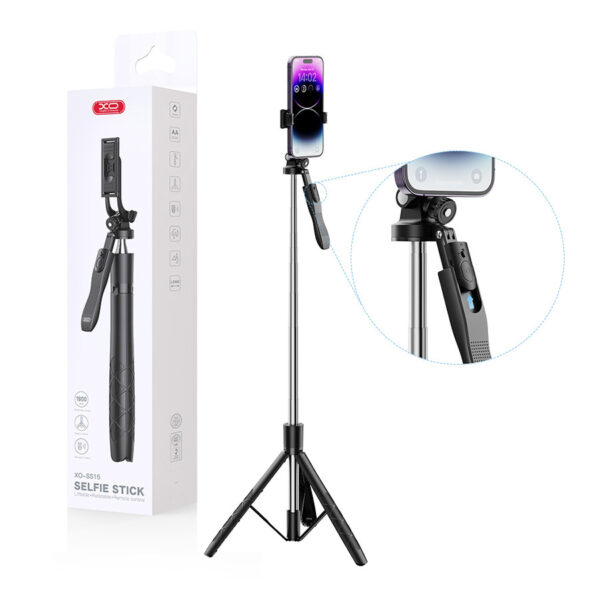 Selfie stick XO Bluetooth tripod SS15 180cm black 6920680846634