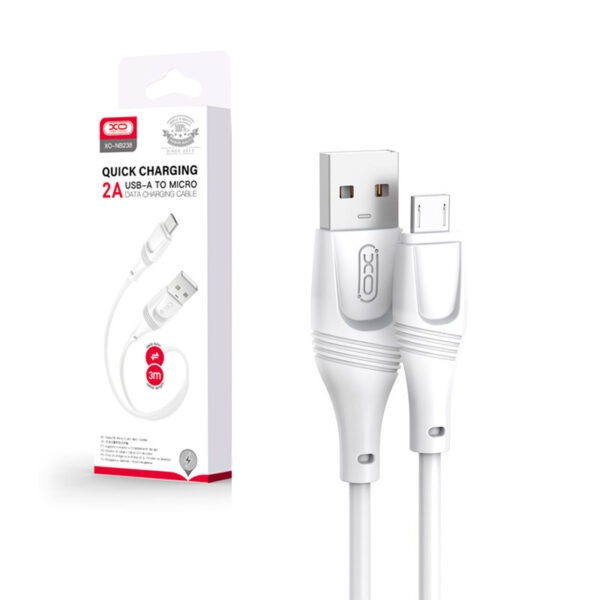 Cable XO NB238 USB - microUSB 3,0 m 2A white 6920680838646