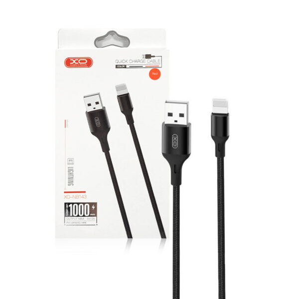 Cable USB XO NB143 - Lightning 1m 2.4A black 6920680870707