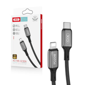 Cable USB-C XO NB-Q180A - Lightning 1,0m 20W black 6920680877959