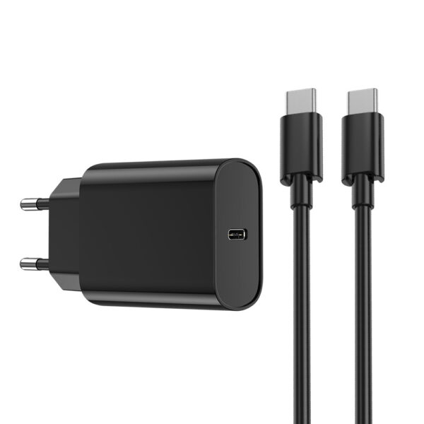 Charger WIWU Wi-U001 PD 20W 1x USB-C + cable USB-C/ USB-C black 6976195090062