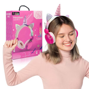 BLUETOOTH HEADSET UNICORN WITH EARS AH-808 PINK