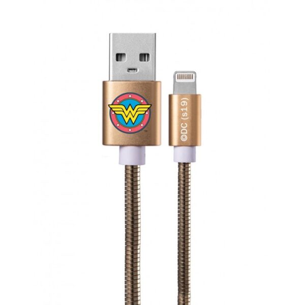 Cable USB METAL Wonder Woman 002 Lightning gold