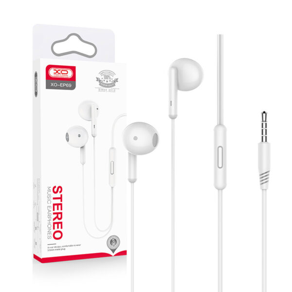 Earphones XO EP69 jack 3,5 mm white 6920680838608