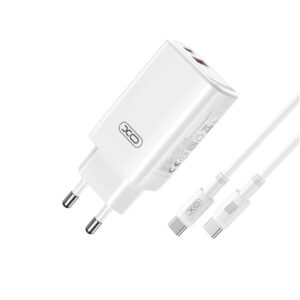 Charger XO CE17 PD 65W 1x USB-C 1x USB + cable USB-C - USB-C white 6920680849352