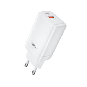 Charger XO CE17 PD 65W 1x USB-C 1x USB white 6920680849345