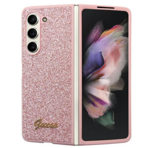 Guess Samsung Z Fold 5 GUHCZFD5HGGSHP PU/TPU Glitter Script pink 3666339174002