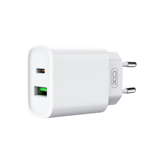 Charger XO CE02A PD 20W QC 3.0 18W 1x USB 1x USB-C white 6920680880836