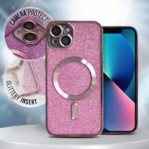 Magsafe Chrome Glitter iPhone 15 Plus pink 5900495532978