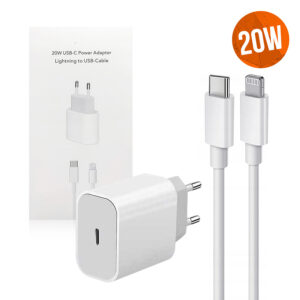 TRAVEL CHARGER TYPE-C 20W WITH USB-C TO LIGHTNING CABLE WHITE BOX