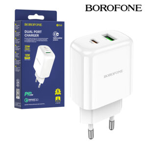 Charger Borofone BN4 Potential USB + Type C QC 3.0 PD 2.0 20W white 6931474748089