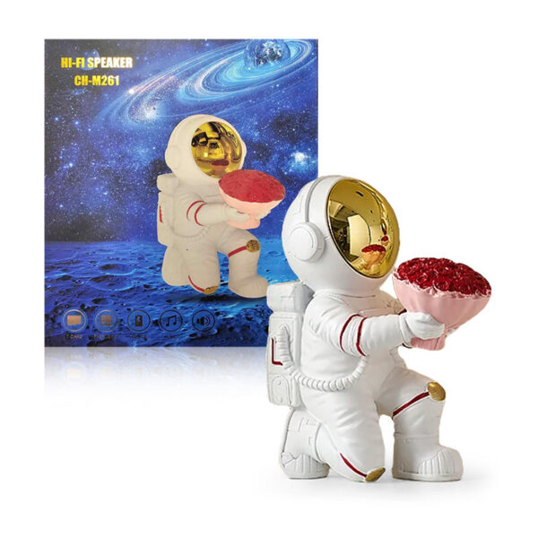 BLUETOOTH SPEAKER FOR CHILDREN LED KNEELING ASTRONAUT WITH FLOWERS