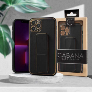 Back Case Cabana Luxury Leather Stand IPHONE 15 PLUS black 5903396213069